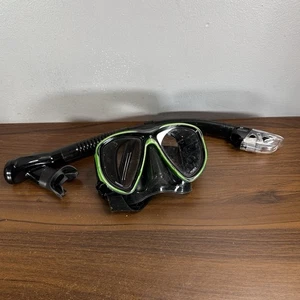 Tusa Powerview Adult Dry Travel Mask Snorkel Combo Set Scuba Diving Snorkeling - Picture 1 of 7