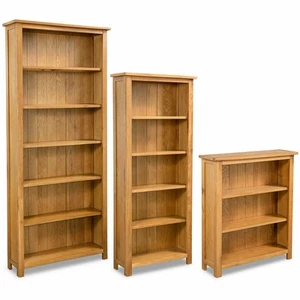Bücherregal Massiv Holz Eiche Standregal Holzregal Büroregal Bücherschrank Regal - Bild 1 von 30