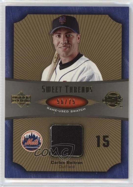2005 Upper Deck Sweet Spot Sweet Threads Gold /75 Carlos Beltran #ST-CB - Image 1 of 2