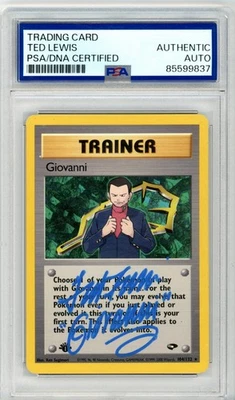 PSA Signed Ted Lewis Trainer Giovanni 104/132 Gym Challenge Regular 1st Edition - Image 1 of 2