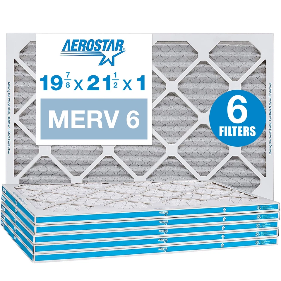 Aerostar 19 7/8 x 21 1/2x1 MERV 6 Pleated Air Filter, AC Furnace Air Filter, 6 - Image 1 of 1