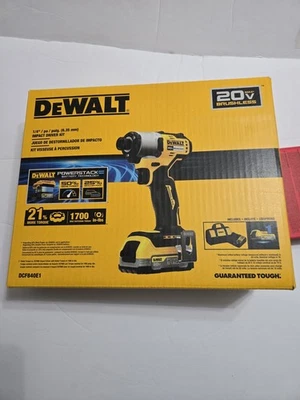 DEWALT DCF840E1 20V 1/4" Impact Driver Kit - Black/Yellow - Image 1 of 3