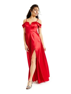 CITY STUDIO Womens Slitted Off Shoulder Full-Length Formal Dress - Image 1 of 4