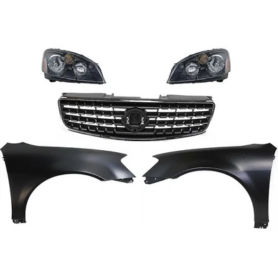 Headlight Kit For 2005-2006 Nissan Altima L R Assy w Grille (Chrome Trim) Sedan Foto 1 de 4