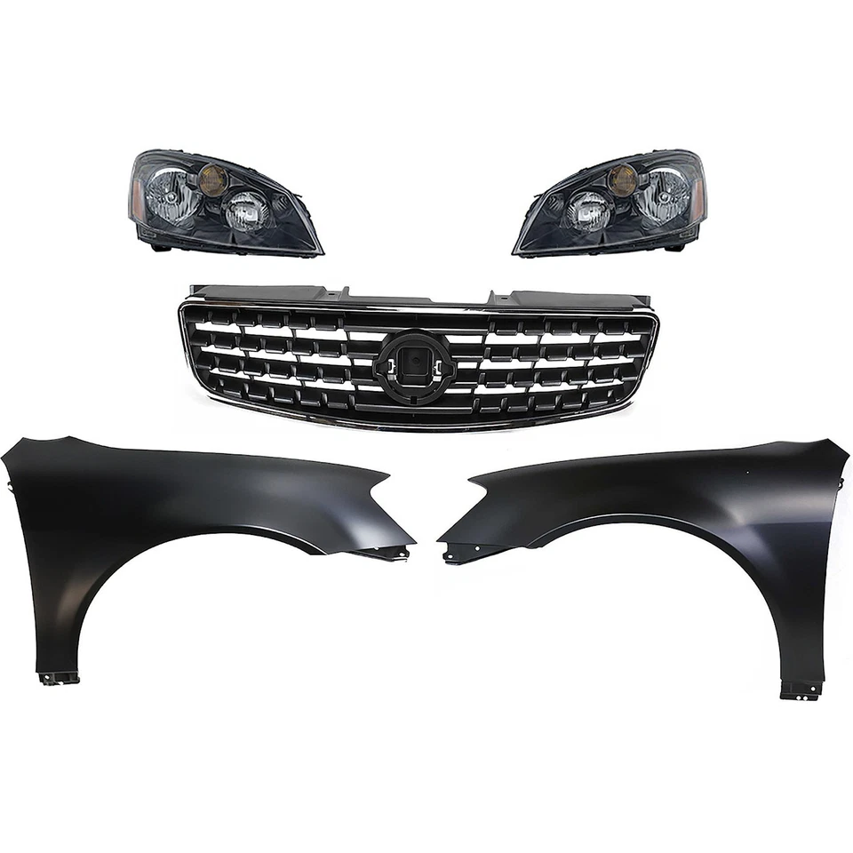 Headlight Kit For 2005-2006 Nissan Altima L R Assy w Grille (Chrome Trim) Sedan Foto 1 de 4