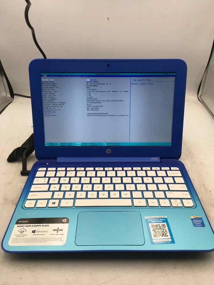 HP STREAM 11 D010NR - BOOTS TO BIOS - INTEL CELERON N2840 - 2GB RAM - READ - BB! - Image 1 of 4