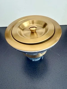 Gold Küche Spüle Abfluss Montage, Sieb und abnehmbarer tiefer Abfallkorb 31/2" - Bild 1 von 3