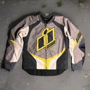 Icon Overlord Cafe Racer Ballistic Motorcycle Jacket Size SM Yellow Vintage - Picture 1 of 11