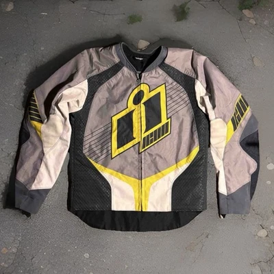 Icon Overlord Cafe Racer Ballistic Motorcycle Jacket Size SM Yellow Vintage - Image 1 of 4