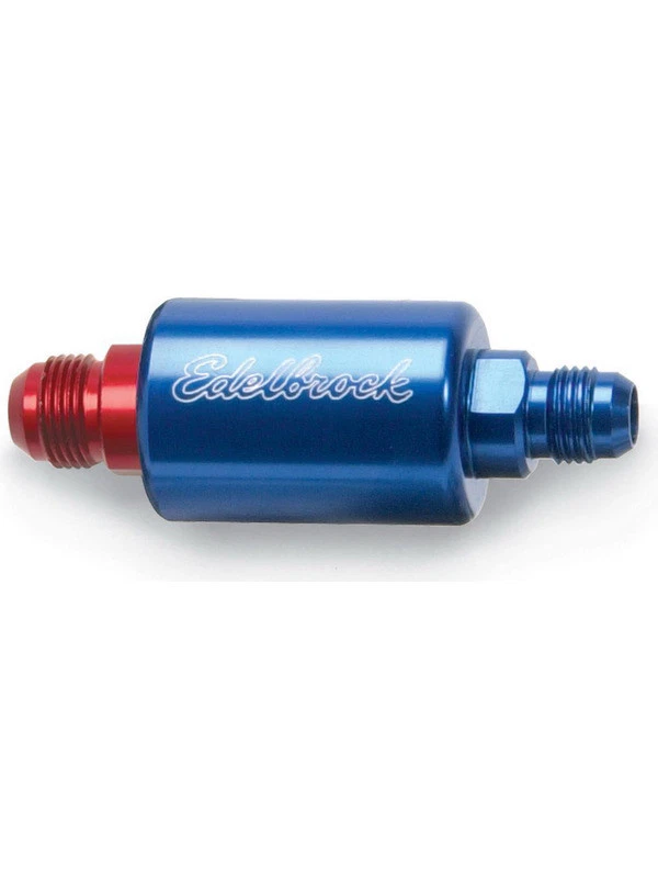 Edelbrock Fuel Filter High Flow In-Line 40 Micron Stainless Element 6 AN (8130) - Image 1 of 4
