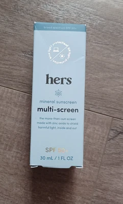 Мультиэкранный минеральный солнцезащитный крем HERS SPF 50 — 1 жидкая унция — совершенно новый товар! ИЗЯЩНЫЙ!! - Изображение 1 из 4