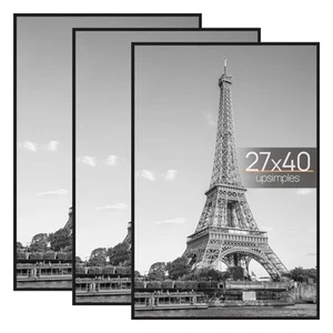27x40 in Poster Frame Black 3 Pack, Scratch-Proof Picture Frames 27 x 40 for ... - Picture 1 of 7