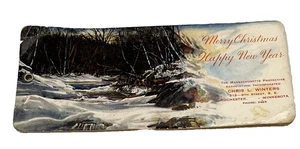 Vintage Rochester MN Ink Blotter Merry Christmas Happy New Year Chris Winters - Picture 1 of 6