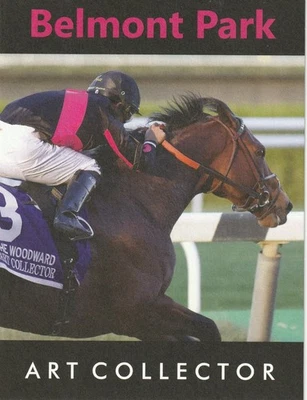 Caballo de pura sangre, coleccionista de arte en Belmont Park postal Foto 1 de 2