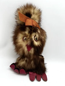 Vintage 1960s OOKPIK Arctic Owl - Opossum Skin - Fort Chimo Eskimo Canada w/ Tag - Picture 1 of 7