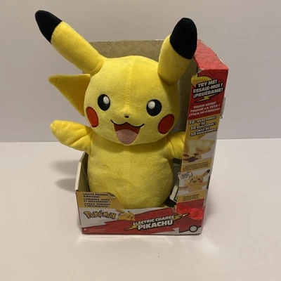 Pokemon Carga Eléctrica Pikachu 10" Juguete de Peluche Parlante Luz Sonido-Baterías Muertas Foto 1 de 4