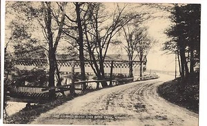 B&W COVERED BRIDGE over OTTER CREEK Vermont Postcard VT Phototlux - Picture 1 of 2