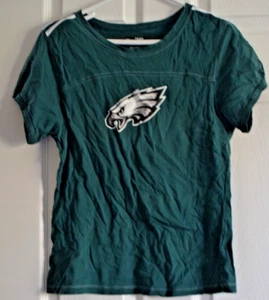 NFL PHILADELPHIA EAGLES Women's Ladies Large Green T-shirt Embellished Studs - Picture 1 of 5