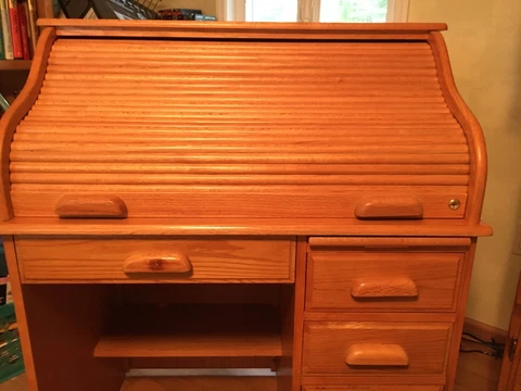 Roll Top Secretary Wooden Desk - For Pickup Only Cover