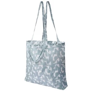 Reusable shopping bag IKEA Skynke Foldable Tote Gray Blue Pattern - Picture 1 of 4