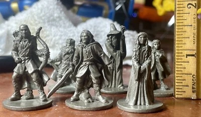 Lord of the Rings Monopoly tokens; 2003; zinc alloy/pewter finish. Frodo & pals - Image 1 of 4