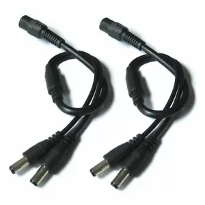 2pcs DC 1 to 2 Power Splitter Cable 1 Female to 2 male cord for CCTV Camera - Picture 1 of 5