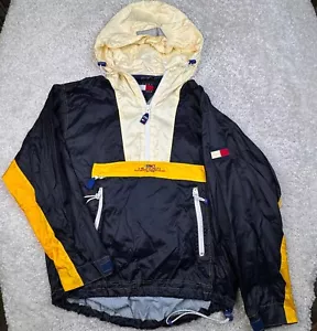 Pullover vintage Tommy Hilfiger 1/2 zip attrezzatura a vela giacca a vento cappuccio uomo grande - Foto 1 di 13