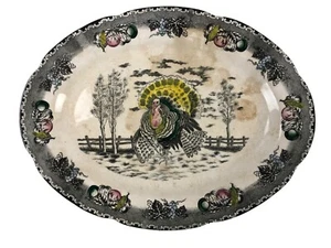 Piatto tacchino vintage NSP Ironstone decorato a mano - Foto 1 di 8