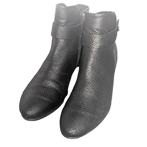 ECCO Sculptured 45 Black/Buffed Silver Zip Ankle Boot Women's 40 US 9-9.5 - Picture 1 of 9