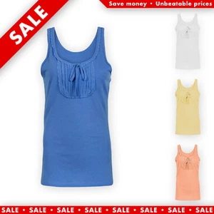 Versatile Sleeveless T-Shirt with Lace Trim | Vest Top | Assorted Colours - Picture 1 of 5