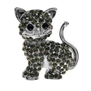 Cat Brooch Coat Pin Blouse Pins Beauty Cats Animal Brooches Women Pearl Jewelry - Picture 1 of 24