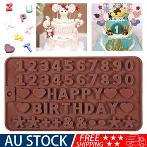 Chocolate Silicone Baking Mould Cake Ice Tray Candy Jelly Mold Letter Number AU - Picture 1 of 12