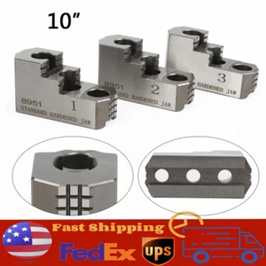3pcs 10inch HARD JAWS for Kitagawa B-210 1.5mm x 60 CNC Lathe Chuck Steel Kit - Picture 1 of 11