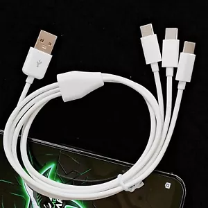 1m 3ft 3 in 1 Type C USB cable Power 3 TYPE C Devices At Once - Picture 1 of 4