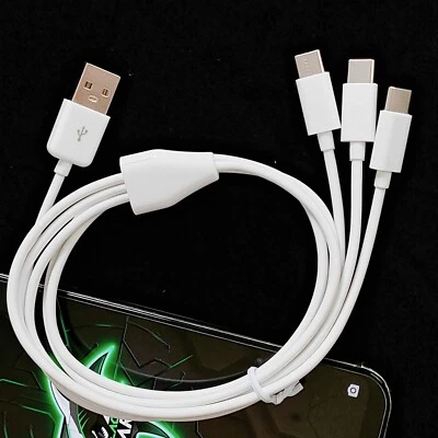 1m 3ft 3 in 1 Type C USB cable Power 3 TYPE C Devices At Once - Image 1 of 4