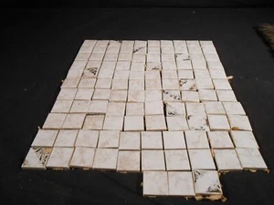 113 Vintage 60s white and gold 1x1 tiles. Japan - Picture 1 of 4