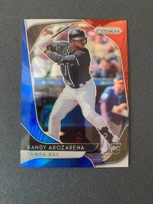 2020 Panini Prizm Red White Blue Prizm Randy Arozarena #53 Rookie RC TB Rays - Image 1 of 2