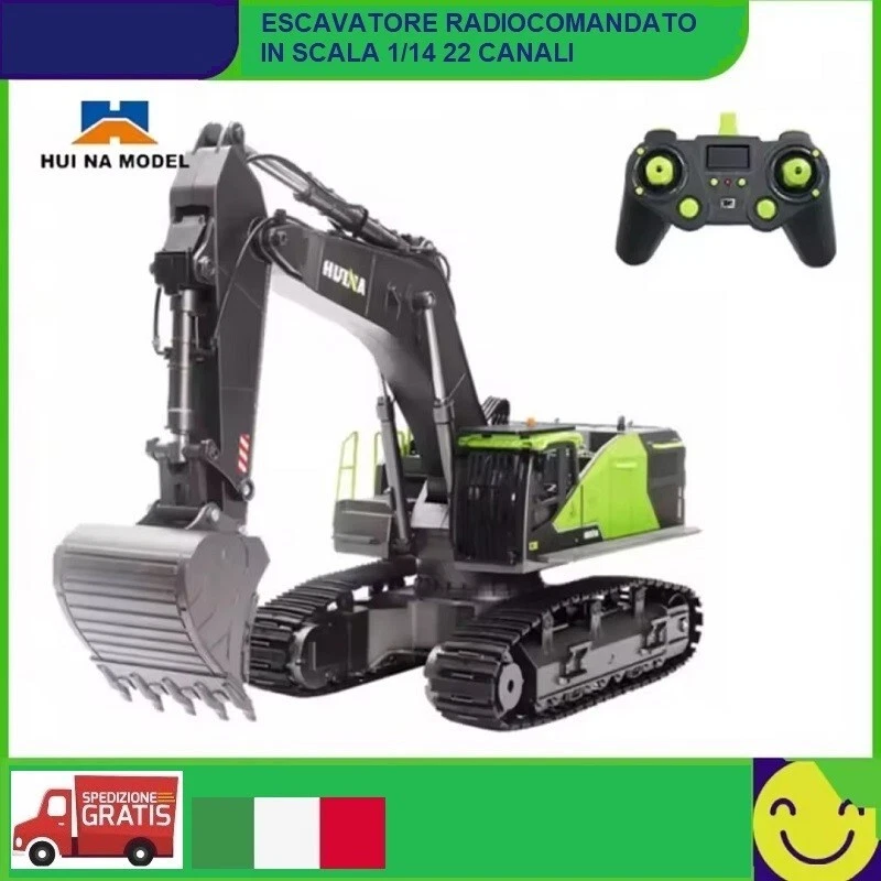 HUINA 1593 Ruspa Escavatore Camion Trattore Cingolato Radiocomandato scala 1/14 - Immagine 1 di 4