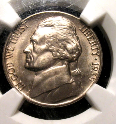 OLD US COINS 1939-D REV of 40 JEFFERSON NICKEL NGC MS66 KEY DATE - Image 1 of 4
