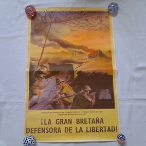 Britisches Plakat aus dem Zweiten Weltkrieg, Großbritannien verteidigt die Freiheit. british forces - Bild 1 von 4