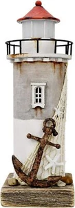 Wooden Lighthouse Decor with Light, Decorative Nautical Lighthouse Rustic Ocean - Picture 1 of 1