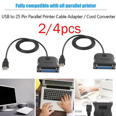 USB to IEEE 1284 DB25 25Pin Female Parallel Printer Cable Scanner Adapter Cord - Image 1 of 4