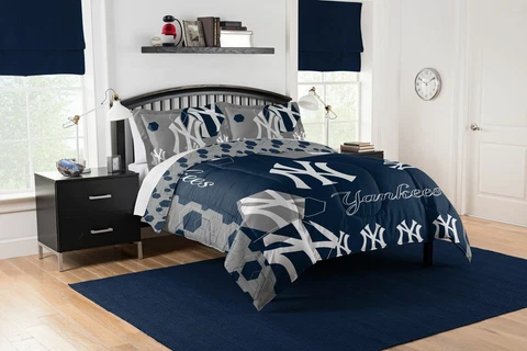 New York Yankees Bedding Full/Queen (Hexagon) OFFICIAL MLB Cover
