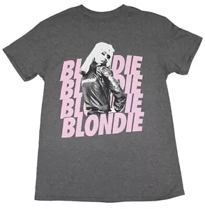 Blondie New Adult T-Shirt - Debbie Harry Over Pink Name Drop - Picture 1 of 1