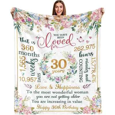 30th Birthday Gifts for Her Gift Ideas for Birthdays, Soft Throw Blanket 50"X60" - Image 1 of 4