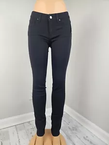 Mavi Womens Jeans 27 Adriana Mid Rise Super Skinny Black Tall - Picture 1 of 9