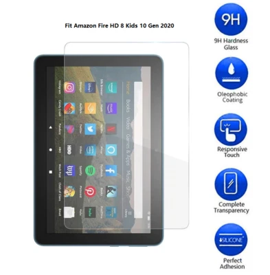 Tempered Glass Screen Protector Cover For Amazon Fire HD 8 Kids Edt 10Gen 2020 - Image 1 of 2