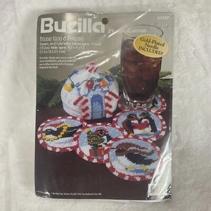Bucilla Kunststoff Leinwand 61247 Urlaub Iglu & Pinguine Weihnachten Untersetzer Halter - Bild 1 von 4