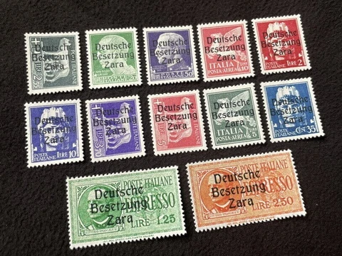 12 pieces 1941 Deutsche Besetzung Zara Overprint MNH Reproduction Stamp sv Cover