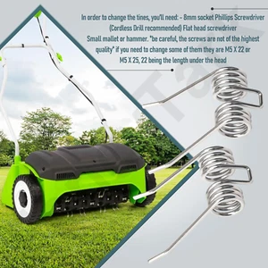18-Pack Durable Steel Dethatcher Tines for Replacement GreenWorks 27022 29272... - Picture 1 of 12